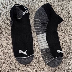 Puma Men's Black and Gray Athletic Socks
